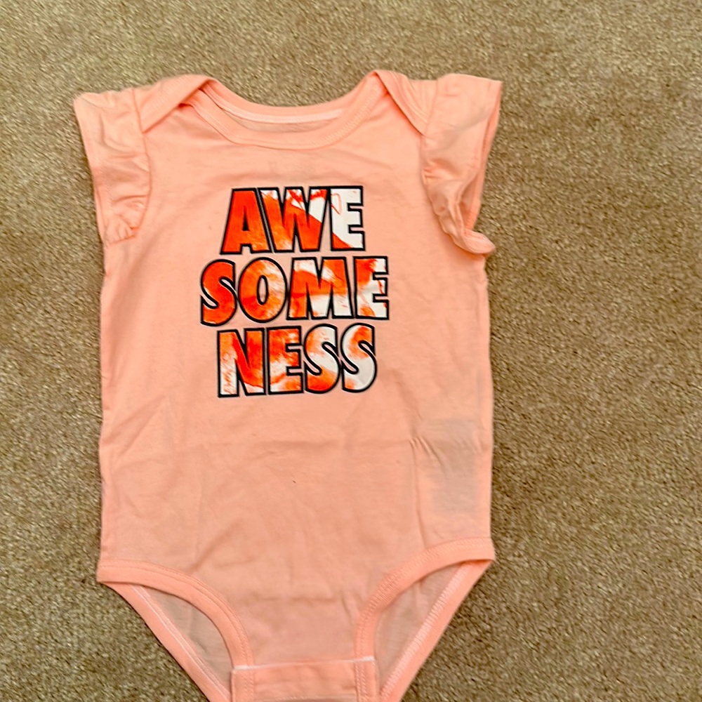 100% cotton onesie with ruffled cap sleeve